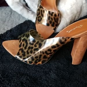 Leopard print heels.